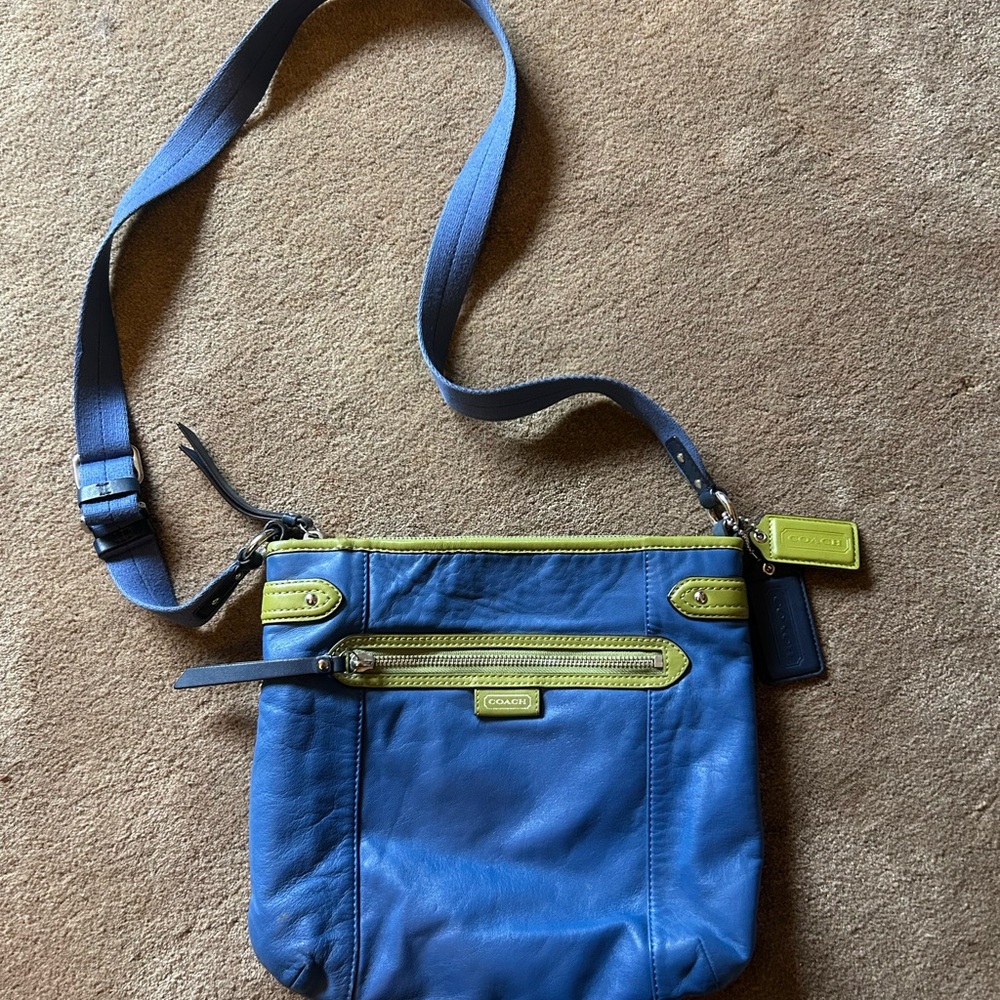 Coach Blue and Green Crossbody Bag